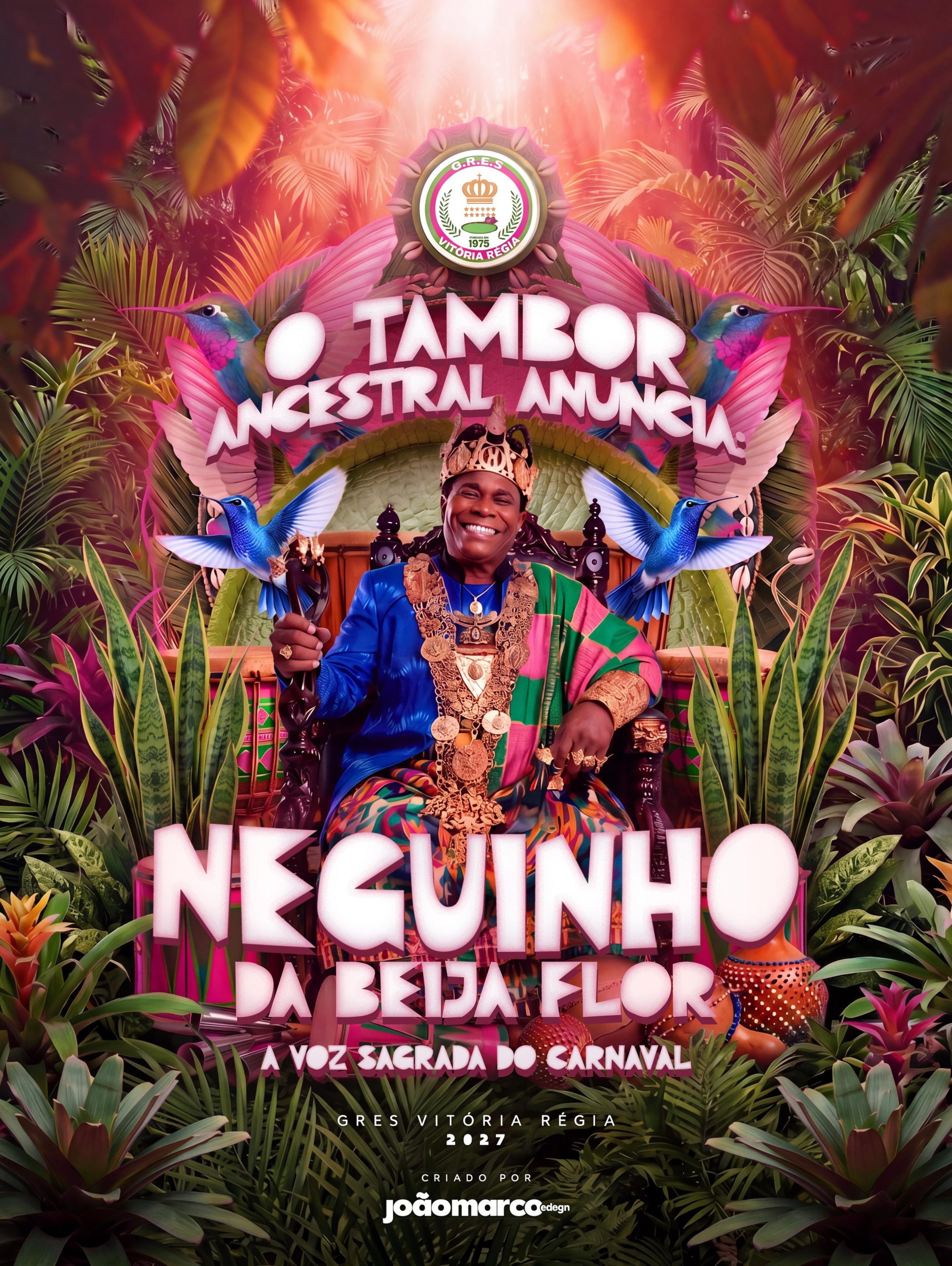 Vitória Régia anuncia enredo em homenagem a Neguinho da Beija-Flor para o Carnaval 2027